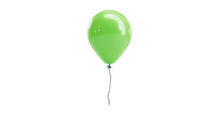 Green balloon isolated on a transparent background
