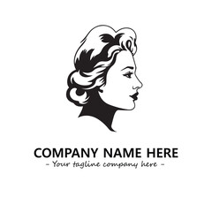 Head of queen logo company design vector illustration