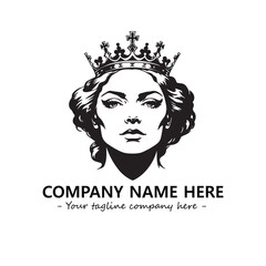Head of queen logo company design vector illustration