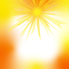 Obraz premium 黄色の暑い真夏の太陽・熱中症の背景透過ベクターイラスト背景素材3