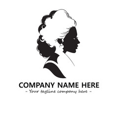 Head of queen logo company design vector illustration