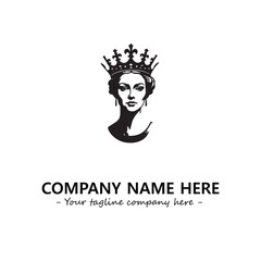 Head of queen logo company design vector illustration