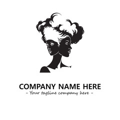 Head of queen logo company design vector illustration