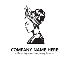 Head of queen logo company design vector illustration