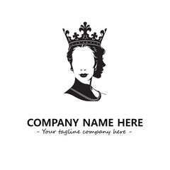 Head of queen logo company design vector illustration