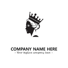 Head of queen logo company design vector illustration