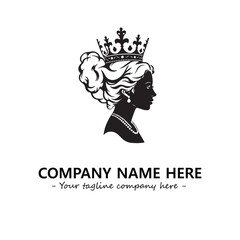 Head of queen logo company design vector illustration