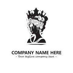 Head of queen logo company design vector illustration