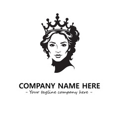Head of queen logo company design vector illustration