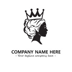 Head of queen logo company design vector illustration