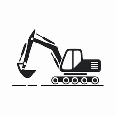 Naklejka premium ユンボ・バックホー（油圧ショベル）の工事用ベクターアイコン