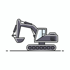 ユンボ・バックホー（油圧ショベル）の工事用ベクターアイコン