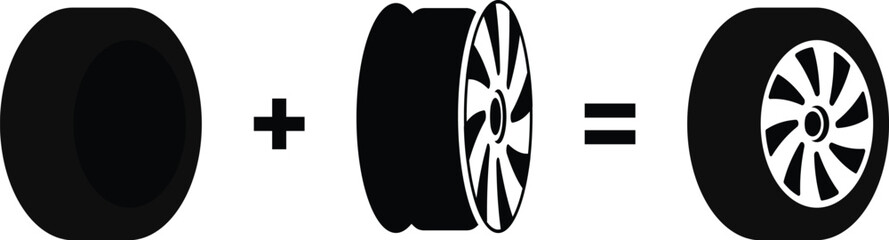 Car tire fitting services design concept