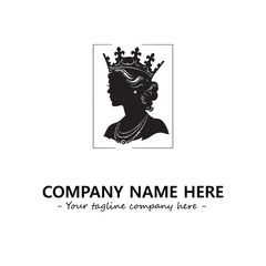 Head of queen logo company design vector illustration