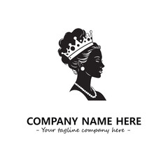 Head of queen logo company design vector illustration