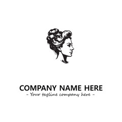 Head of queen logo company design vector illustration
