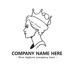 Head of queen logo company design vector illustration