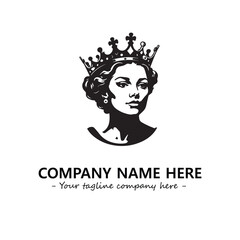 Head of queen logo company design vector illustration