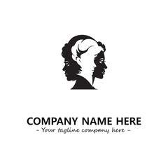 Head of queen logo company design vector illustration