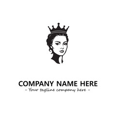 Head of queen logo company design vector illustration
