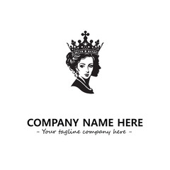 Head of queen logo company design vector illustration