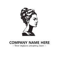 Head of queen logo company design vector illustration