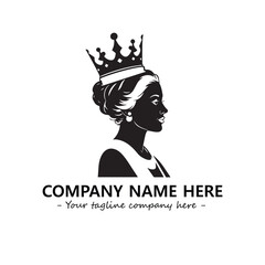 Head of queen logo company design vector illustration