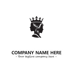 Head of queen logo company design vector illustration