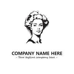 Head of queen logo company design vector illustration