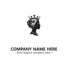 Head of queen logo company design vector illustration