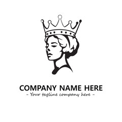 Head of queen logo company design vector illustration