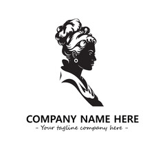 Head of queen logo company design vector illustration