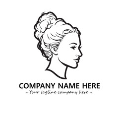 Head of queen logo company design vector illustration