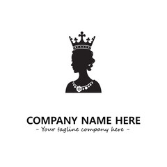 Head of queen logo company design vector illustration
