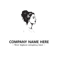 Head of queen logo company design vector illustration