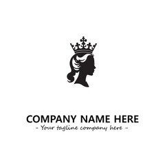 Head of queen logo company design vector illustration