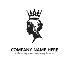 Head of queen logo company design vector illustration