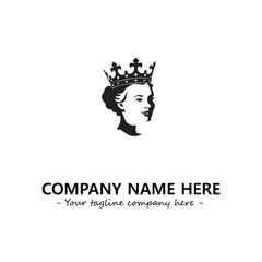 Head of queen logo company design vector illustration