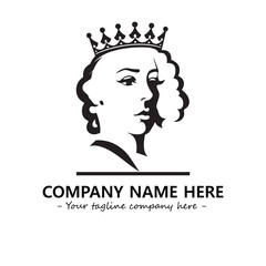 Head of queen logo company design vector illustration