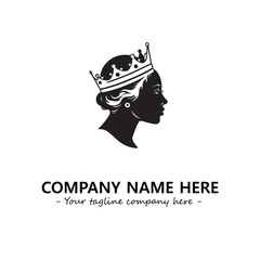 Head of queen logo company design vector illustration