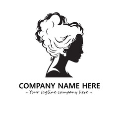 Head of queen logo company design vector illustration