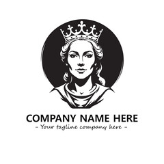 Head of queen logo company design vector illustration