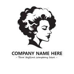 Head of queen logo company design vector illustration
