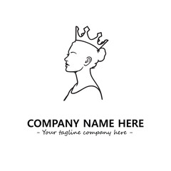 Head of queen logo company design vector illustration
