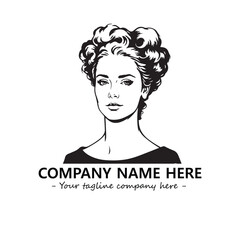 Head of queen logo company design vector illustration