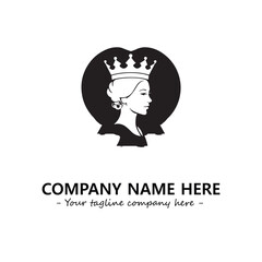 Head of queen logo company design vector illustration