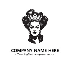 Head of queen logo company design vector illustration