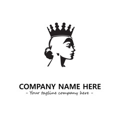 Head of queen logo company design vector illustration