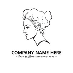Head of queen logo company design vector illustration