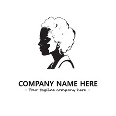 Head of queen logo company design vector illustration